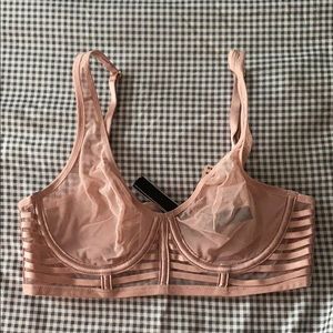 Rose Pink Unlined Plunged Bra